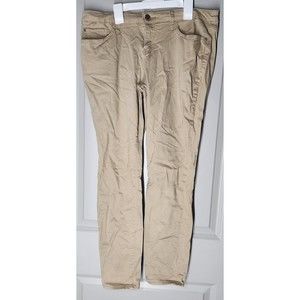No Boundaries Jean Pants Women Large Size 15 Khaki Tan Brown Low Stretch NOBO